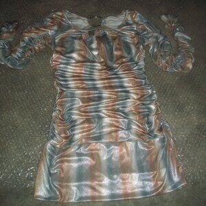 womens metallic glitter top.sexy.striped shine.size medium